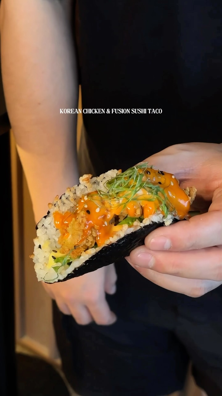 New fusion sushi tacos and classic cocktails are here. Grab your favorite Korean chicken!